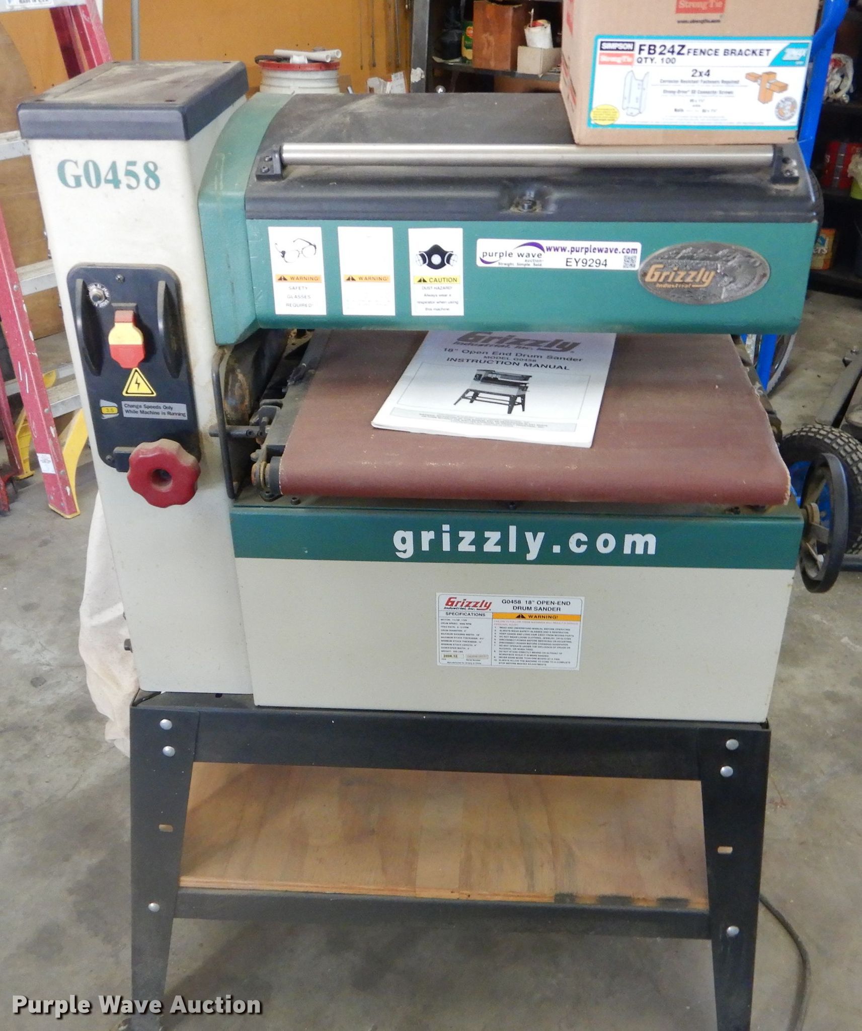 Grizzly G0458 open end drum sander in Pittsburg, KS Item EY9294 sold