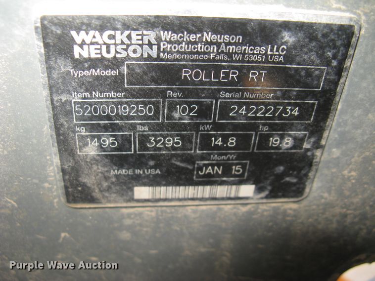 image for item DC1418 Wacker Neuson RTSC3 trench compactor