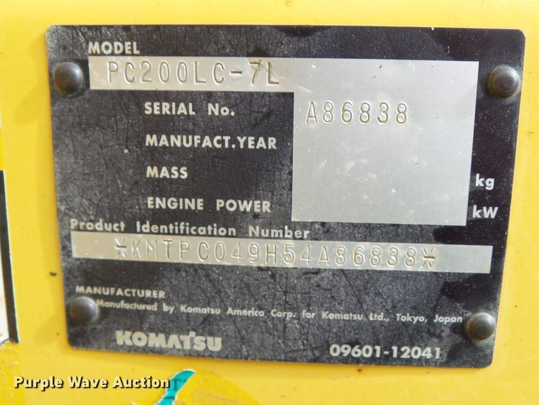 image for item DF0818 2004 Komatsu PC200LC-7L excavator