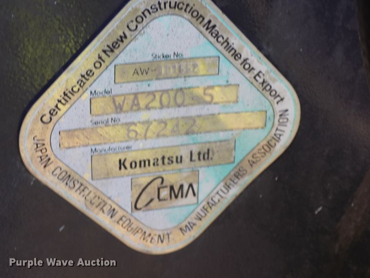 image for item DG2464 2006 Komatsu WA200-5 wheel loader