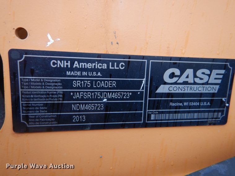 image for item DH2160 2013 Case SR175 skid steer