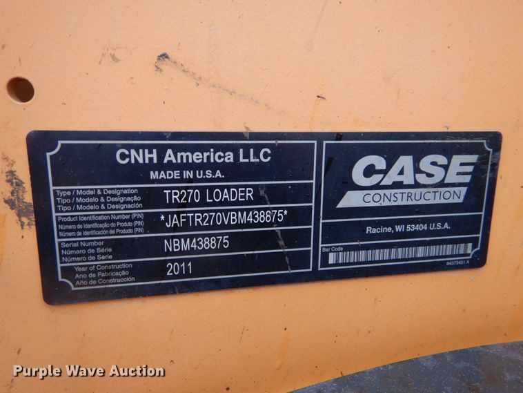 image for item DH2162 2011 Case TR270 skid steer