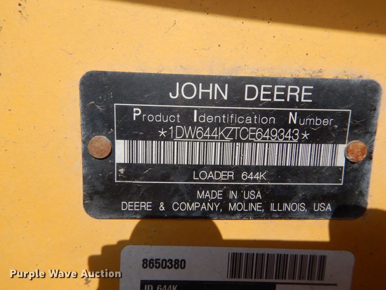 image for item DH2186 2013 John Deere 644K wheel loader