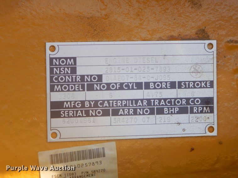 image for item EY9277 Caterpillar 3306 six cylinder diesel engine