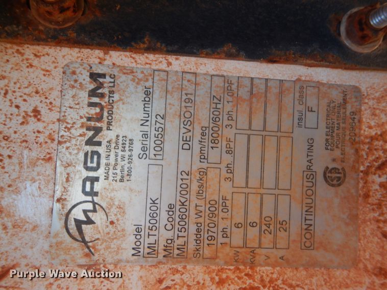 image for item GC9694 2010 Magnum MLT5060K light plant