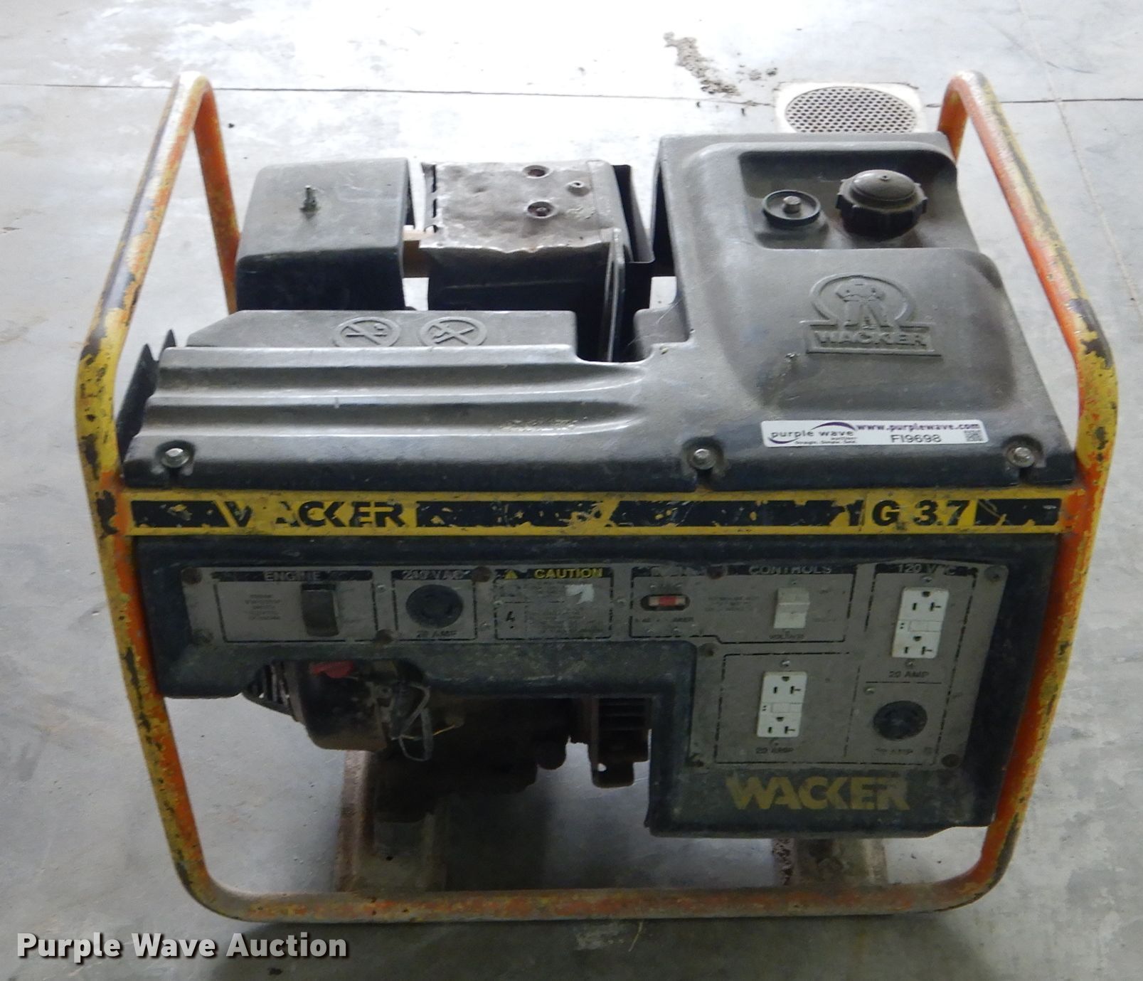 Wacker G3.7 generator in Kirksville, MO Item FI9698 sold Purple Wave