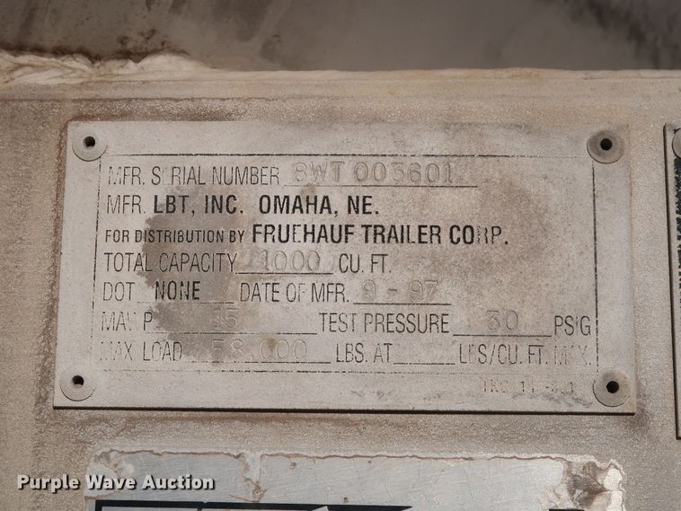 image for item DG7005 1998 Fruehauf HAB-T2-J1000X pneumatic dry bulk trailer