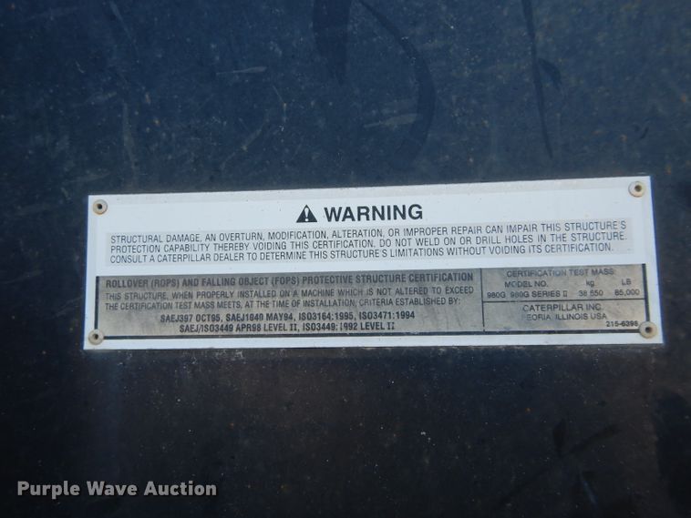 image for item DG7030 2003 Caterpillar 980G Series II wheel loader