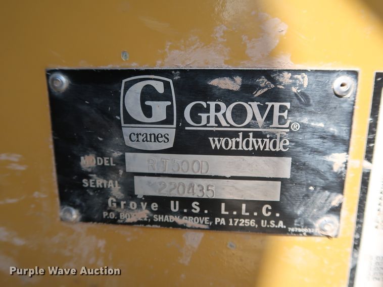 image for item DG7035 1999 Grove RT500D crane