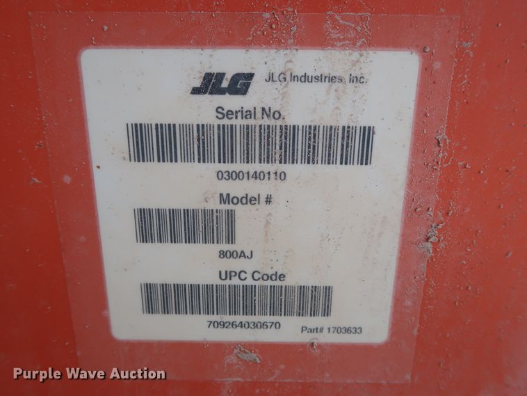 image for item DG7036 2010 JLG 800AJ boom lift