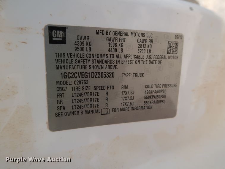 image for item DG7038 2013 Chevrolet Silverado 2500HD Ext. Cab pickup truck