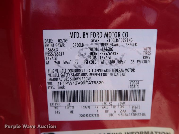 image for item GE9001 2009 Ford F150 XLT SuperCrew pickup truck