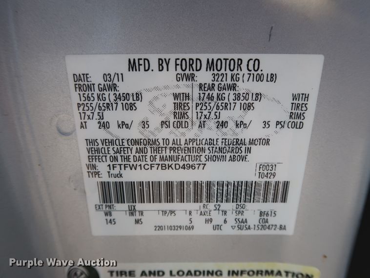 image for item GE9002 2011 Ford F150 XLT SuperCrew pickup truck