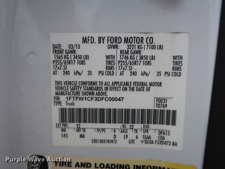 image for item GE9007 2013 Ford F150 XLT SuperCrew pickup truck