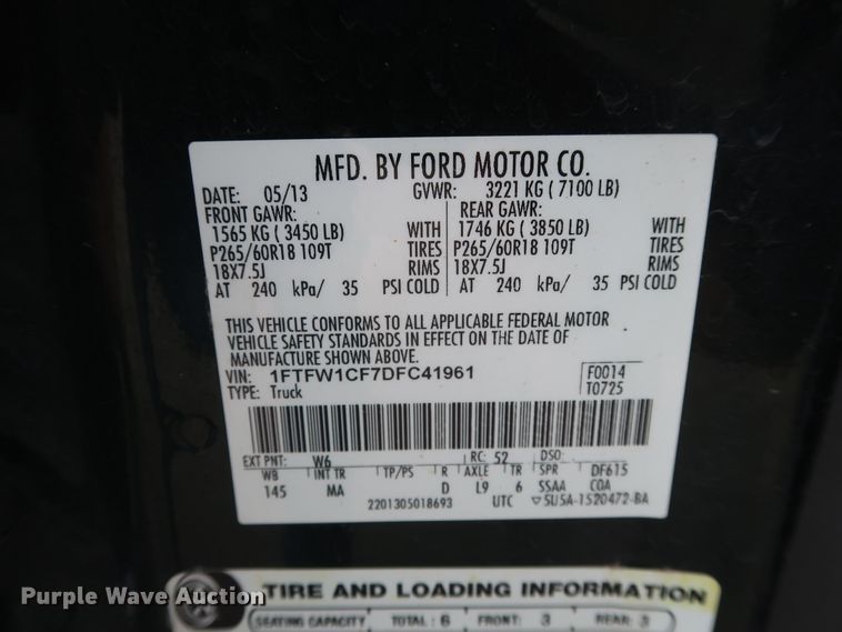 image for item GE9013 2013 Ford F150 XLT SuperCrew pickup truck