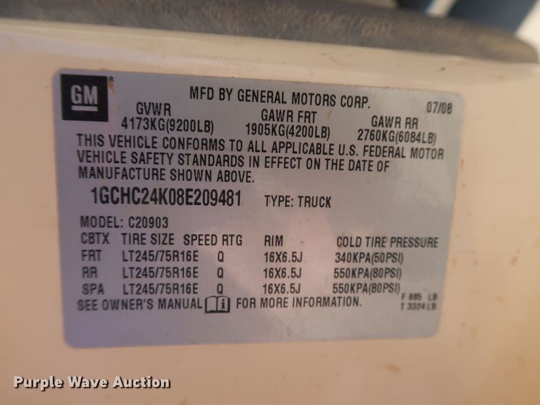 image for item GE9014 2008 Chevrolet Silverado 2500HD pickup truck