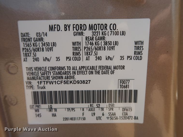 image for item GE9017 2014 Ford F150 Lariat SuperCrew pickup truck