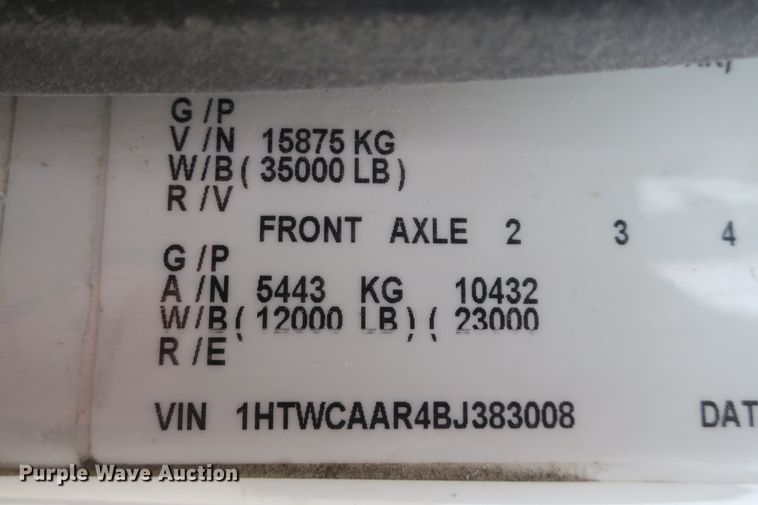 image for item DB10152 2011 International WorkStar 7400 refuse truck