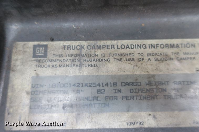 image for item DB10158 1989 GMC Sierra 1500 pickup truck