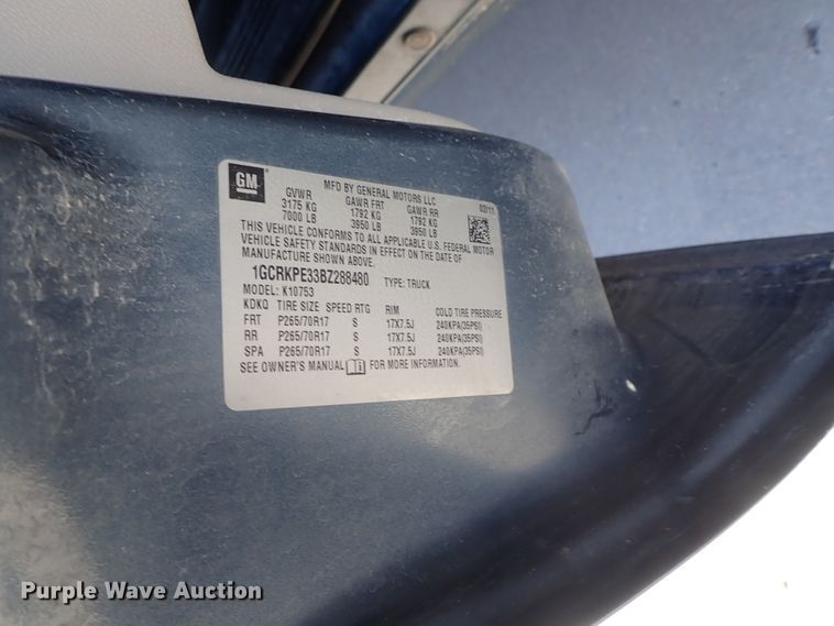 image for item DB7605 2011 Chevrolet Silverado 1500 Ext. Cab pickup truck