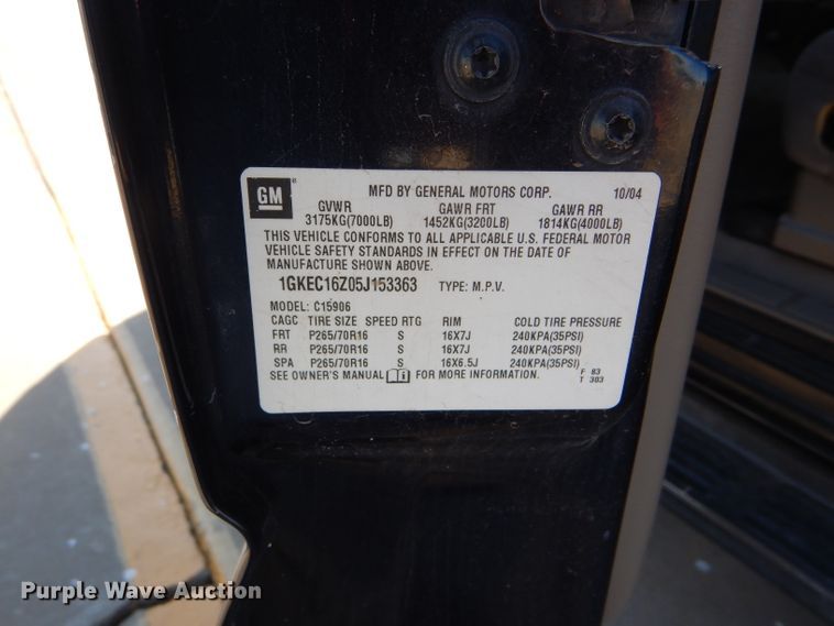 image for item DD4531 2005 GMC Yukon XL 1500 SUV