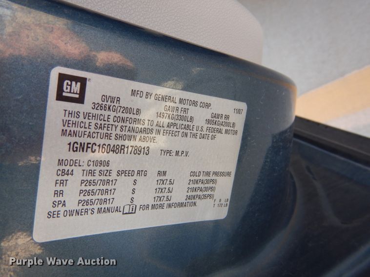 image for item DD4534 2008 Chevrolet Suburban 1500 LS SUV