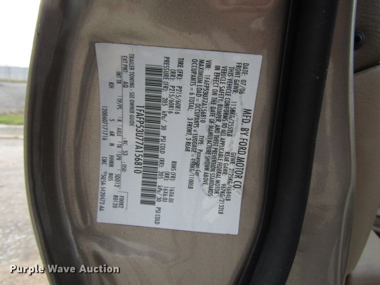 image for item DG6592 2007 Ford Taurus