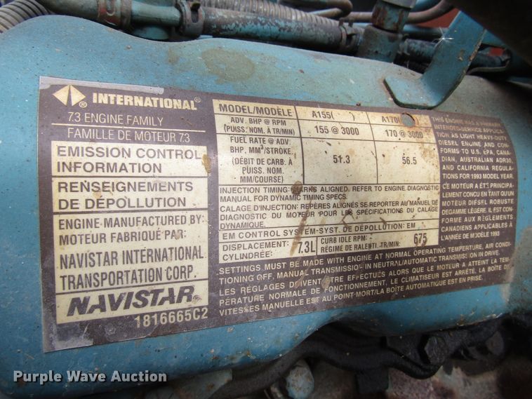 image for item DG6595 1992 International 4600 flatbed truck