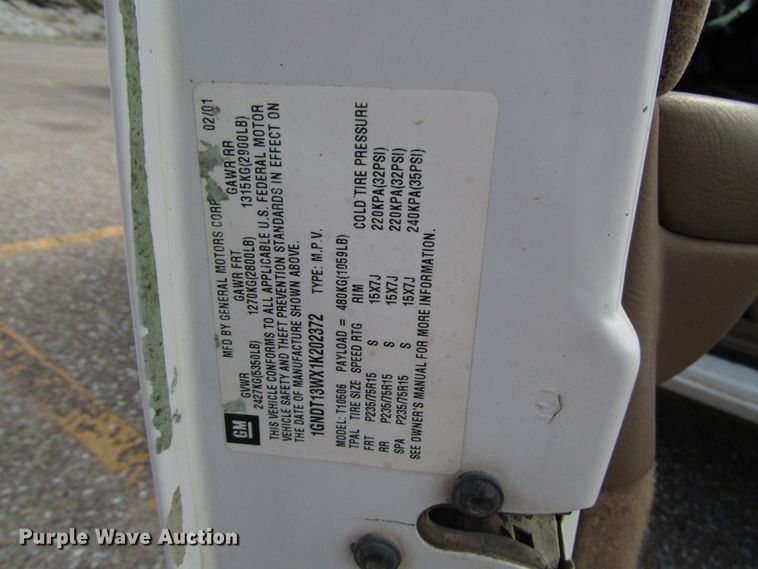 image for item DG6597 2001 Chevrolet Blazer SUV