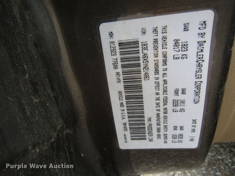 image for item DG6599 2000 Dodge Stratus