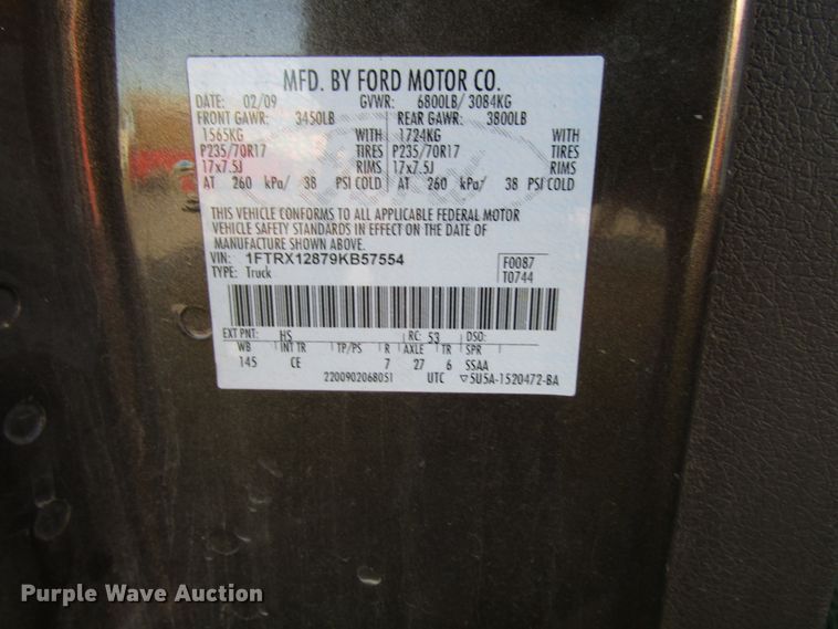 image for item DG6615 2009 Ford F150 SuperCab pickup truck