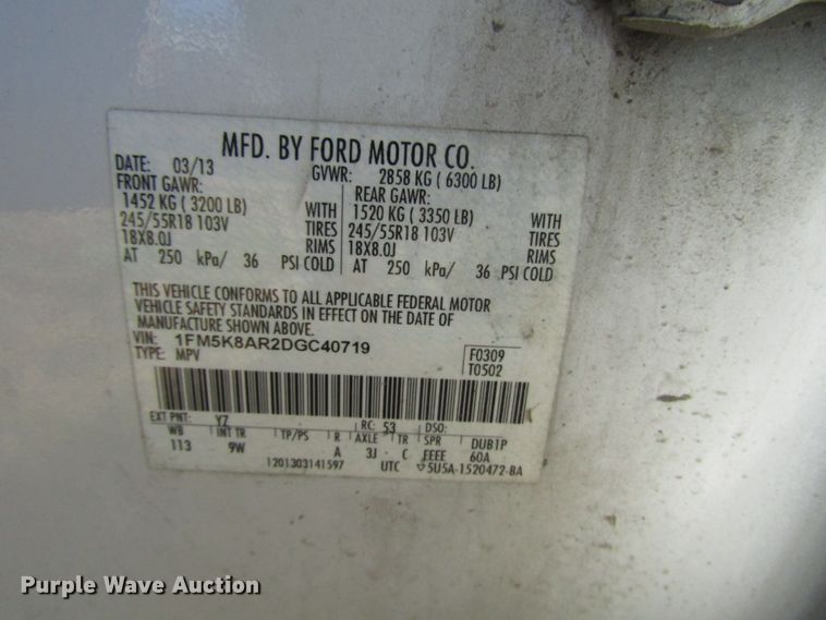 image for item DG6623 2013 Ford Explorer Police Interceptor SUV