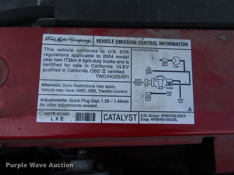 image for item DG6626 2004 Ford Ranger SuperCab pickup truck