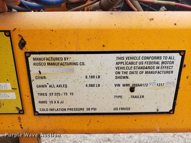 image for item DG8753 Rosco RMT oil distributor trailer