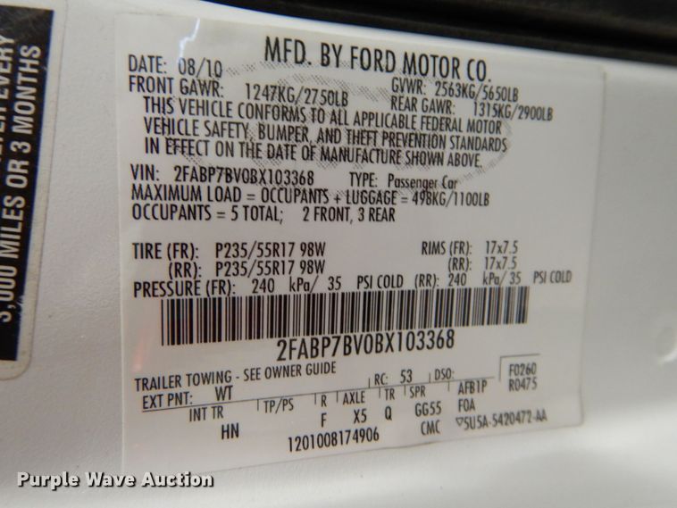 image for item DH2628 2011 Ford Crown Victoria Police Interceptor