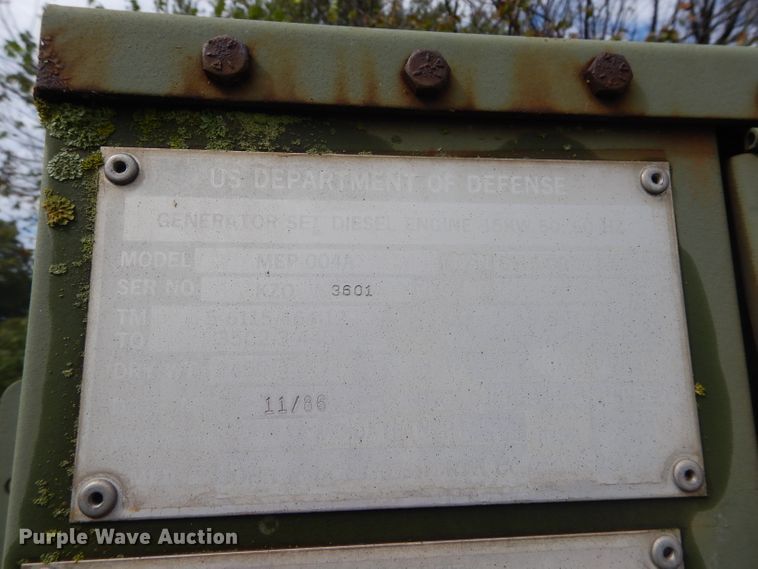 image for item DH3611 1986 Military MEP004A generator
