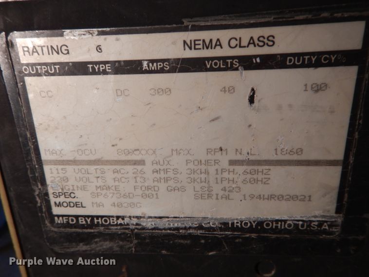 image for item DH6244 Hobart Mega Arc 4030G welder/generator