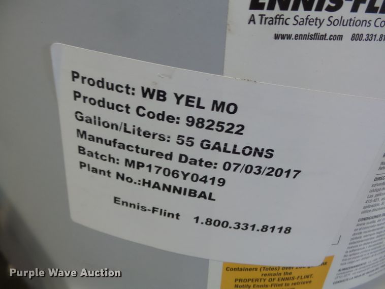 image for item DH7762 (14) Ennis Flint 55 gallon drums of paint