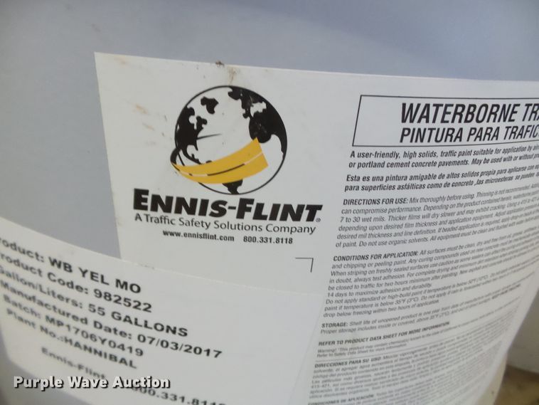 image for item DH7762 (14) Ennis Flint 55 gallon drums of paint