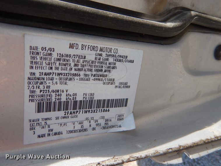 image for item DI2619 2003 Ford Crown Victoria Police Interceptor