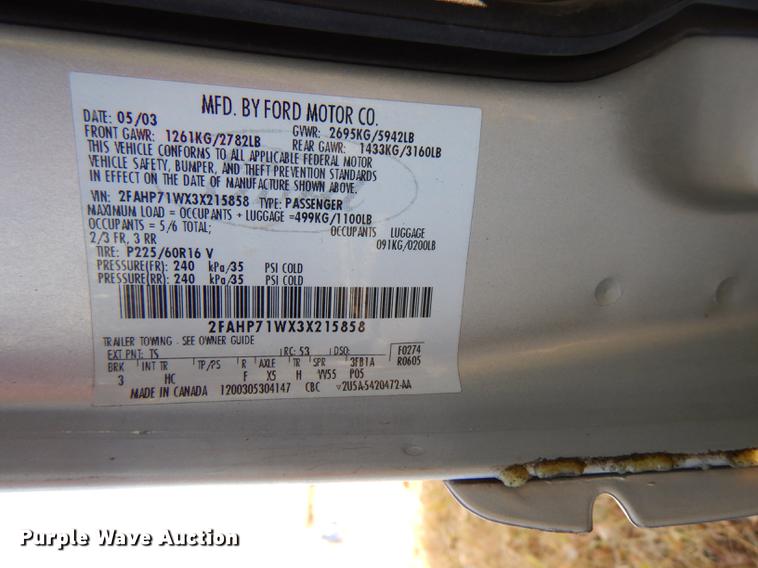 image for item DI2633 2003 Ford Crown Victoria Police Interceptor