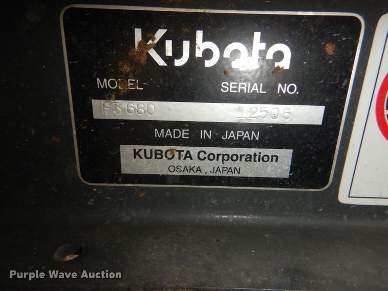image for item DY9256 Kubota F3680 ZTR lawn mower