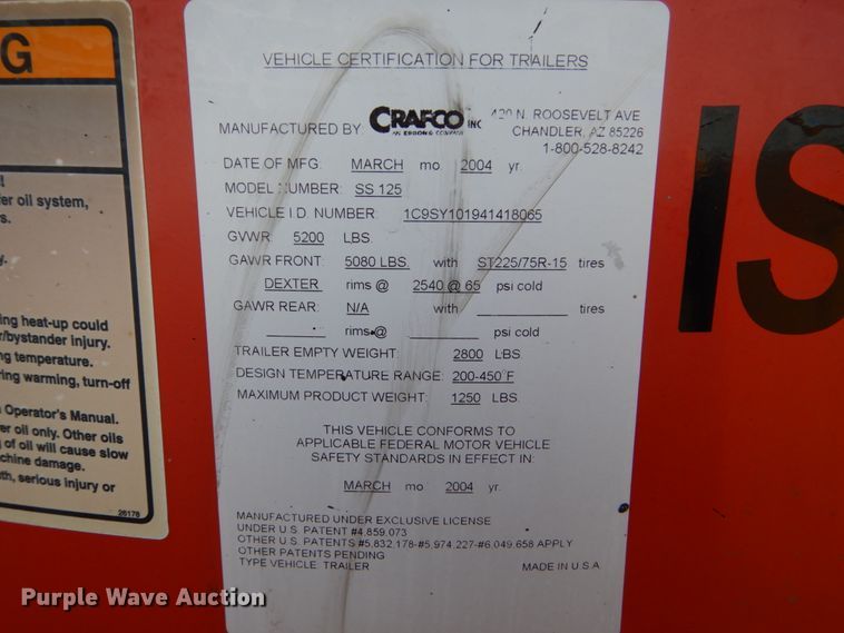 image for item EC9001 2004 Crafco SS125 crack sealer