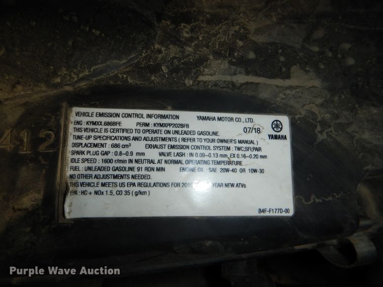 image for item FF9720 2019 Yamaha Kodiak 700 ATV