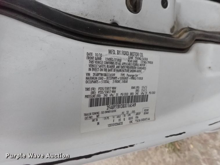 image for item GB9485 2011 Ford Crown Victoria Police Interceptor