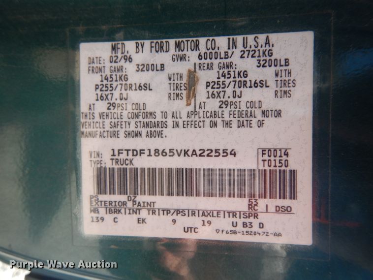 image for item GI9284 1997 Ford F150 pickup truck