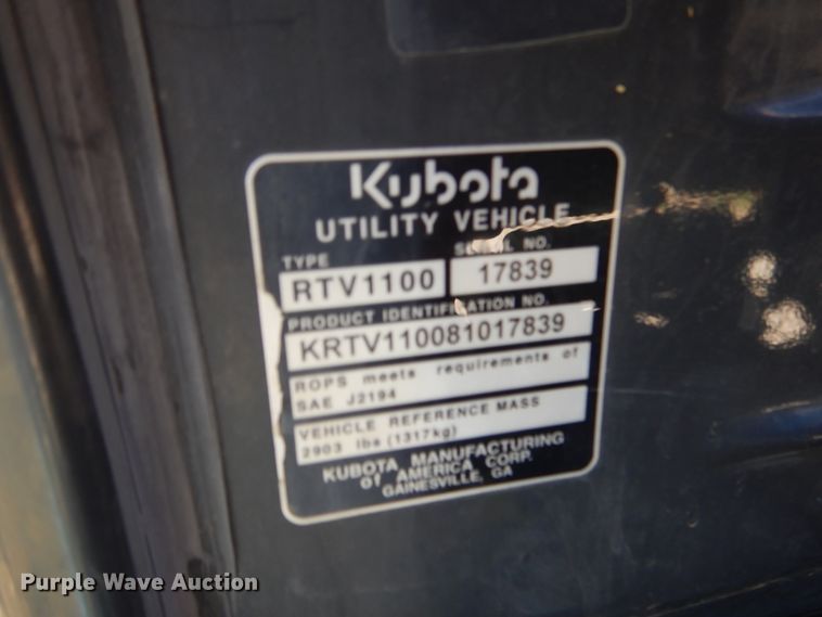 image for item EK9091 2008 Kubota RTV1100 utility vehicle