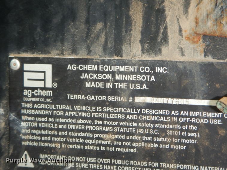 image for item EY9306 2005 Ag-Chem 8104 TerraGator applicator