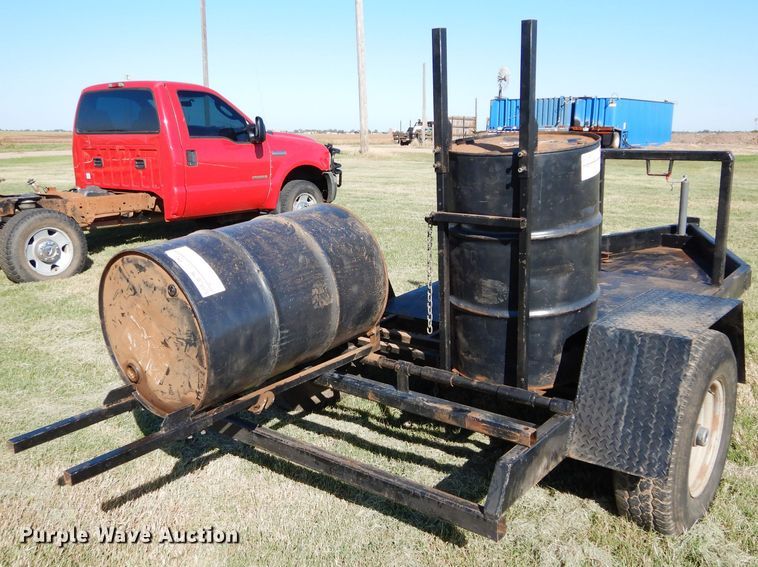 image for item FK9859 Shop built oil barrel trailer