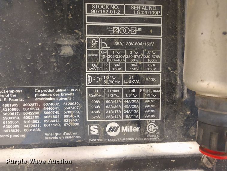 image for item EQ9368 Miller Spectrum 1000 plasma cutter